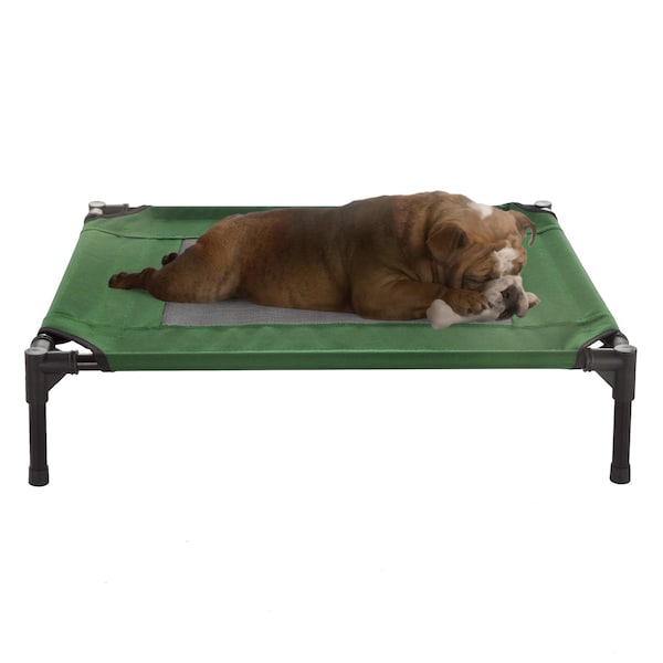 Pet Adobe Elevated Portable Pet Bed Cot-Style 30 in x24 in x7 in for Dogs and Small Pets, Indoor/Outdoor, Green 588609JJG - main